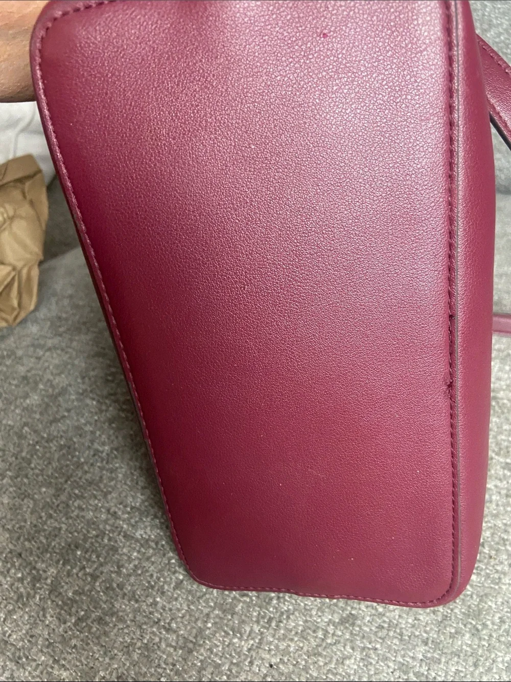 Nanette Lepore Wine Red Vegan Leather Crossbody Bucket Bag